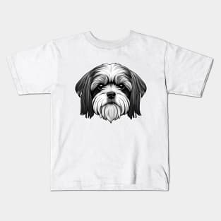 Lhasa Apso Dog Face Kids T-Shirt